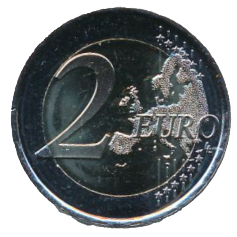Reverso de 2 Euros (50 Aniversario del Rey Felipe VI)