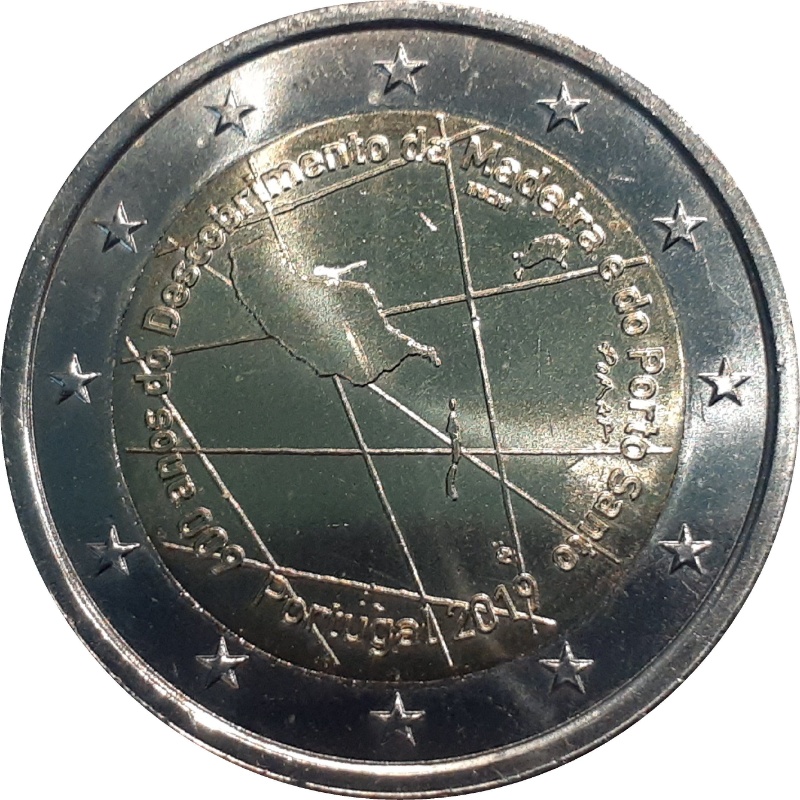 Anverso de 2 Euros (600 Aniversario del descubrimiento del archipiélago de Madeira)