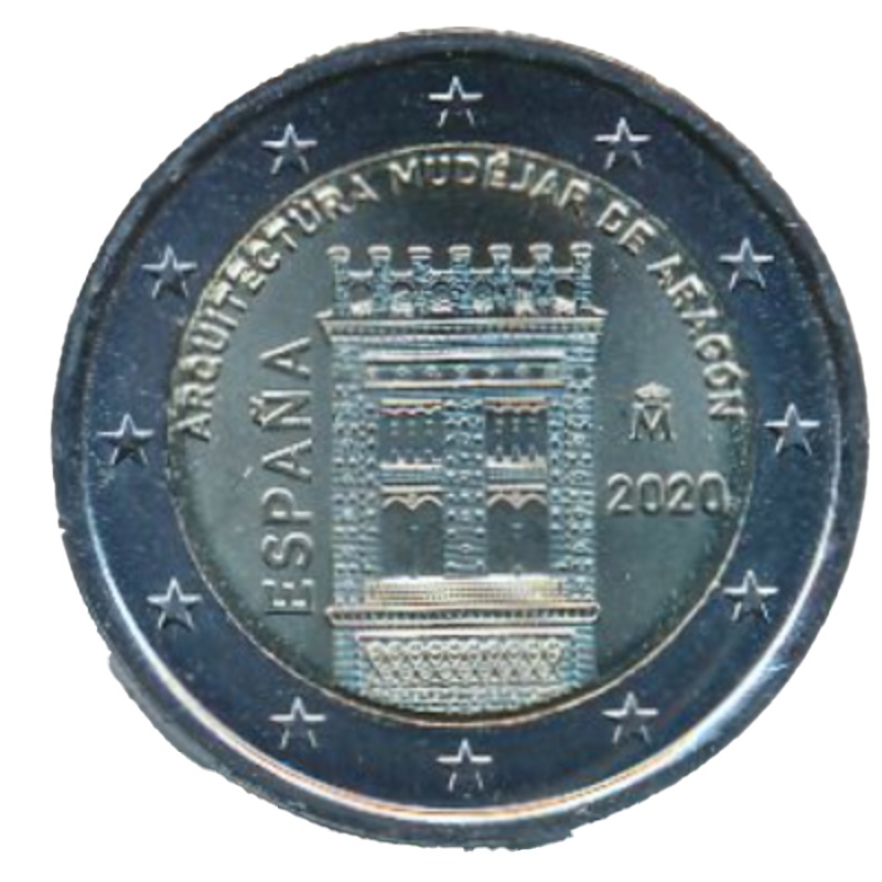Anverso de 2 Euros (Arquitectura Mudéjar de Aragón)