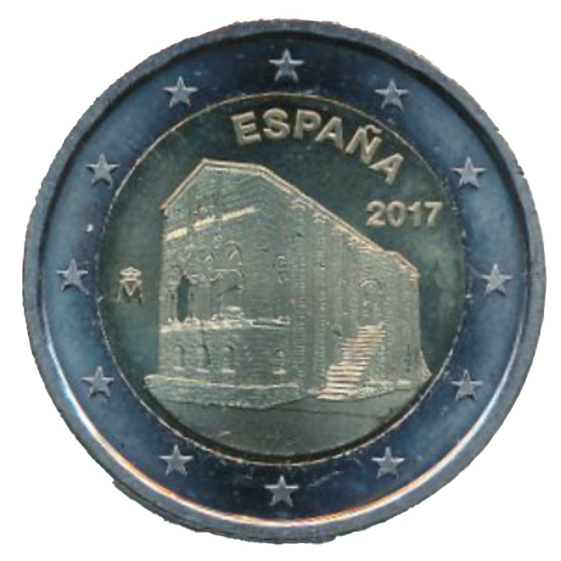 Anverso de 2 Euros (Iglesias del Reino de Asturias)