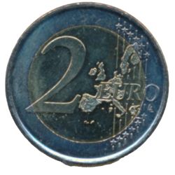 Reverso de 2 Euros - Juan Carlos I (1er tipo - 1er mapa)