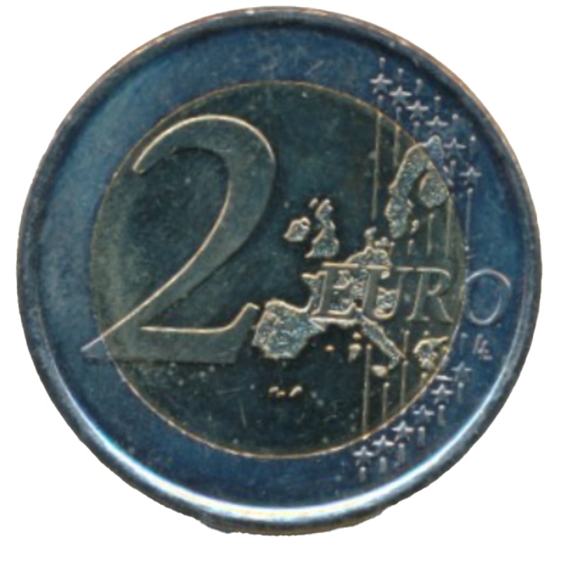 Reverso de 2 Euros - Juan Carlos I (1er tipo - 1er mapa)