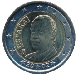 Anverso de 2 Euros - Juan Carlos I (1er tipo - 1er mapa)