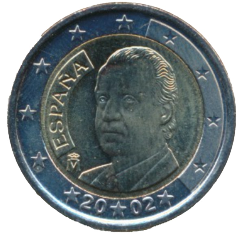 Anverso de 2 Euros - Juan Carlos I (1er tipo - 1er mapa)