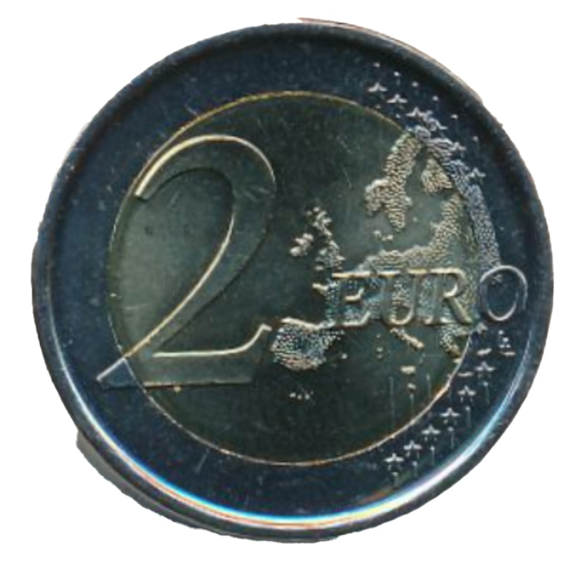 Reverso de 2 Euros - Juan Carlos I (2º tipo - 2º mapa)