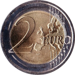 Reverso de 2 Euros (Revolución de los claveles)