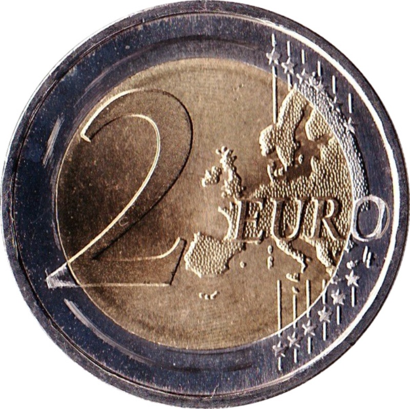 Reverso de 2 Euros (Revolución de los claveles)