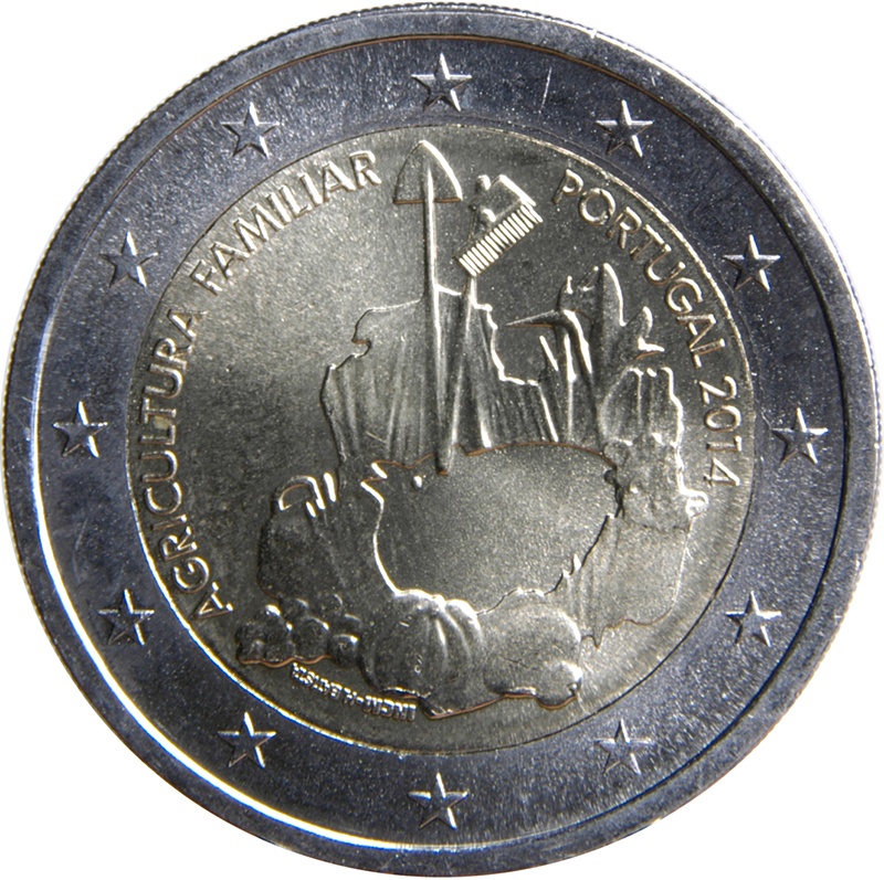 Anverso de 2 Euros (agricultura familiar)