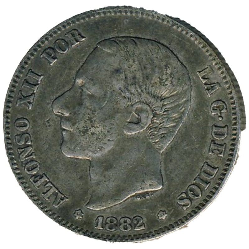 Reverso de 2 Pesetas - Alfonso XII