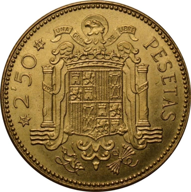 Moneda 2 ½ Pesetas - Francisco Franco | 1954 - 1971 - Reverso Reverso de 2 ½ Pesetas - Francisco Franco