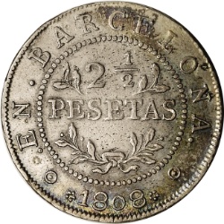 Anverso de 2 y ½ (media) pesetas