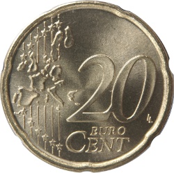 Reverso de 20 Céntimos de euro (Primer mapa)