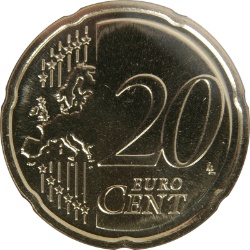 Reverso de 20 Céntimos de euro (Segundo mapa)