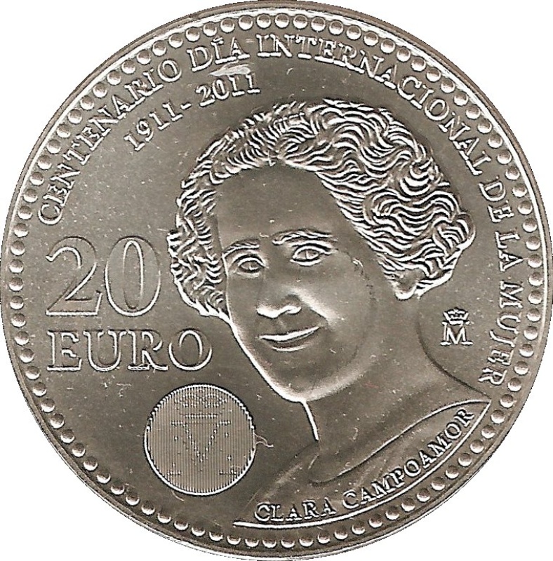 Reverso de 20 Euros - Juan Carlos I (Día Internacional de la Mujer)