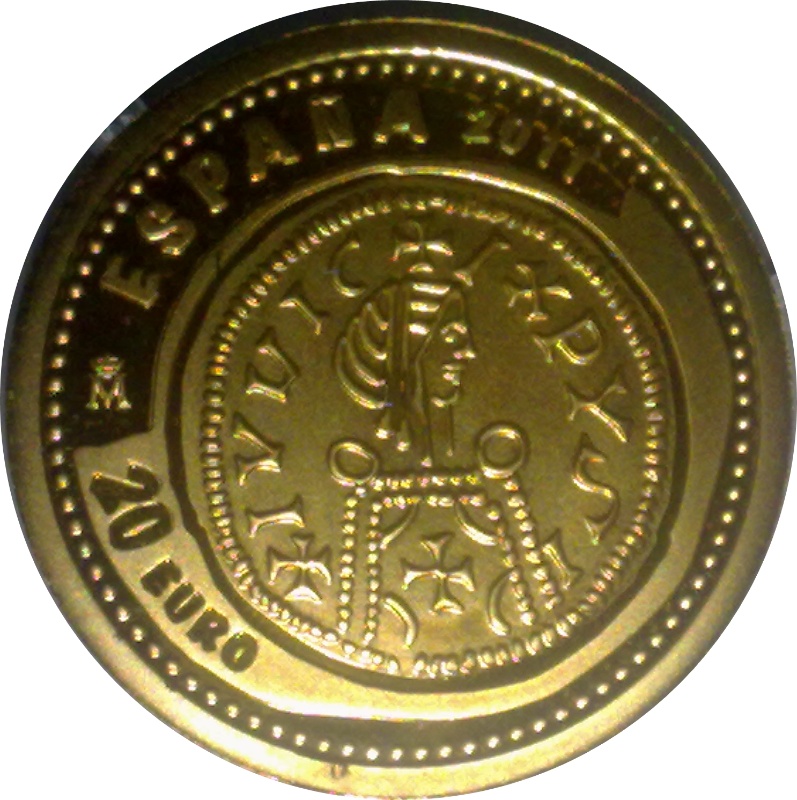 Anverso de 20 Euros (Visigodo Tremissis de Leovigildo)