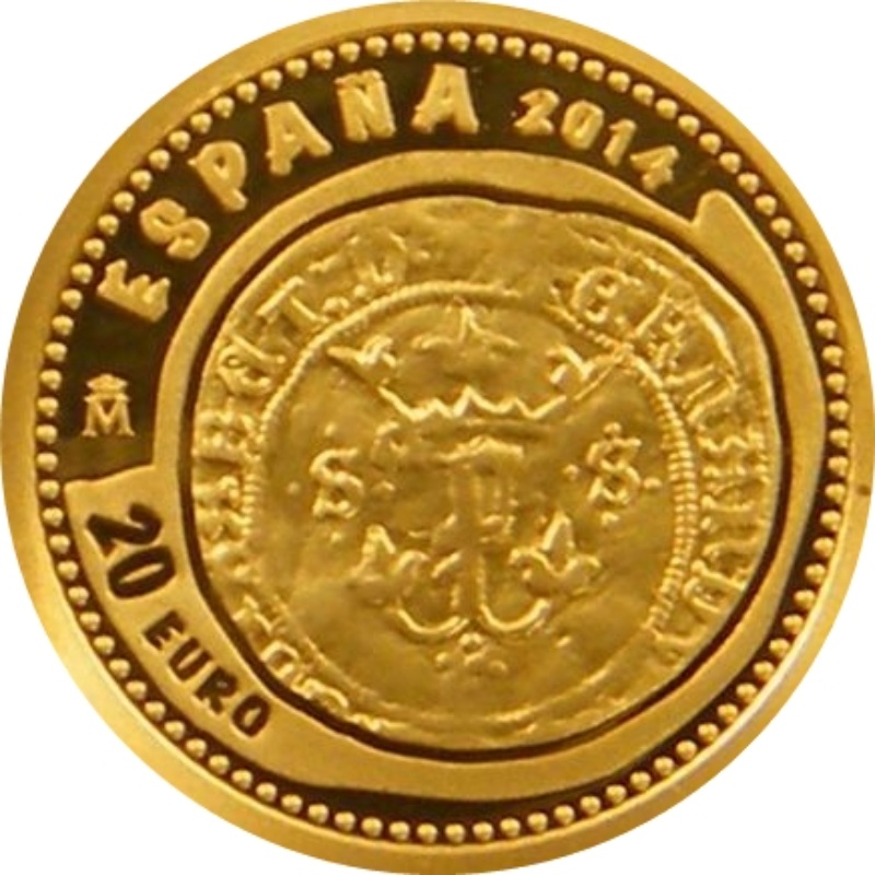 Moneda 20 Euros (½ (medio) Excelente de los Reyes Católicos) | 2014 - Anverso Anverso de 20 Euros (½ (medio) Excelente de los Reyes Católicos)