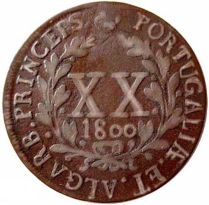 Moneda 20 Reales (Réais) - João Príncipe Regente 1er tipo | 1800 - Reverso Reverso de 20 Reales (Réais) - João Príncipe Regente 1er tipo