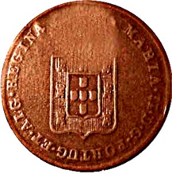 Reverso de 20 Reales (Réais) - Luiz I (Contramarca "GRAN CORONA" sobre 20 Reales (Réais) - María II, Mozambique)