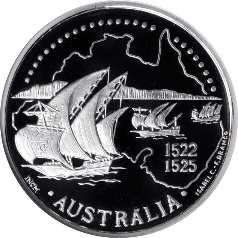 Reverso de 200 Escudos (Australia, Platino)