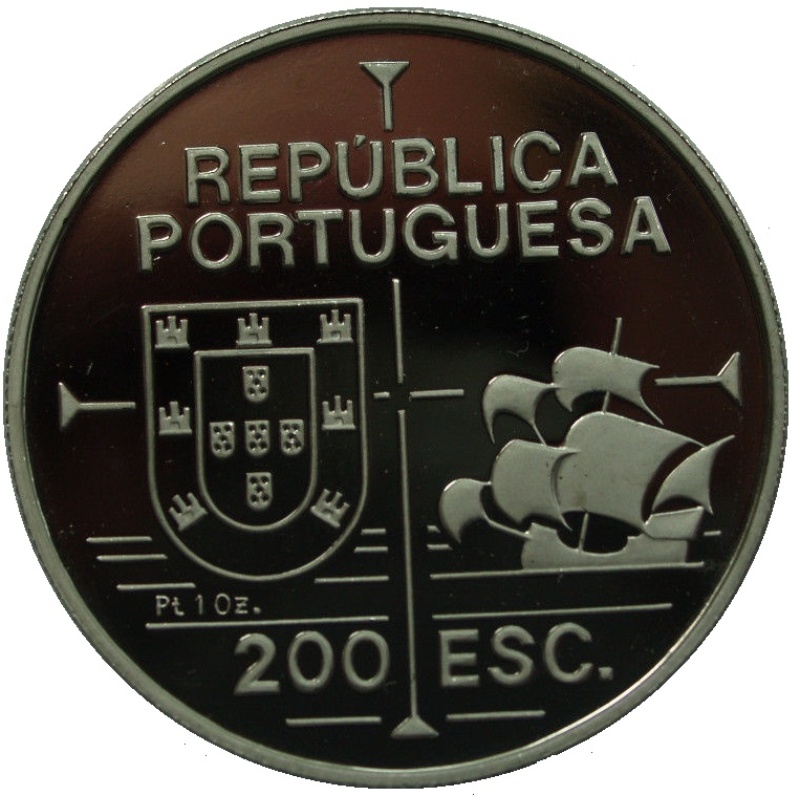 Anverso de 200 Escudos (California; Platino)