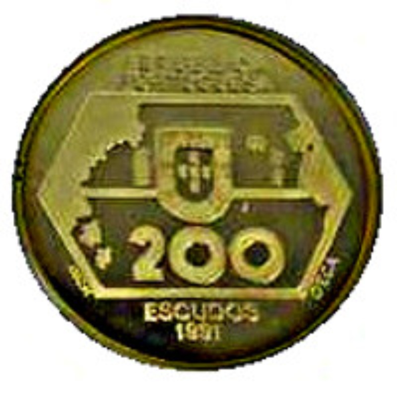 Anverso de 200 Escudos (Navegación hacia el Oeste; Oro)