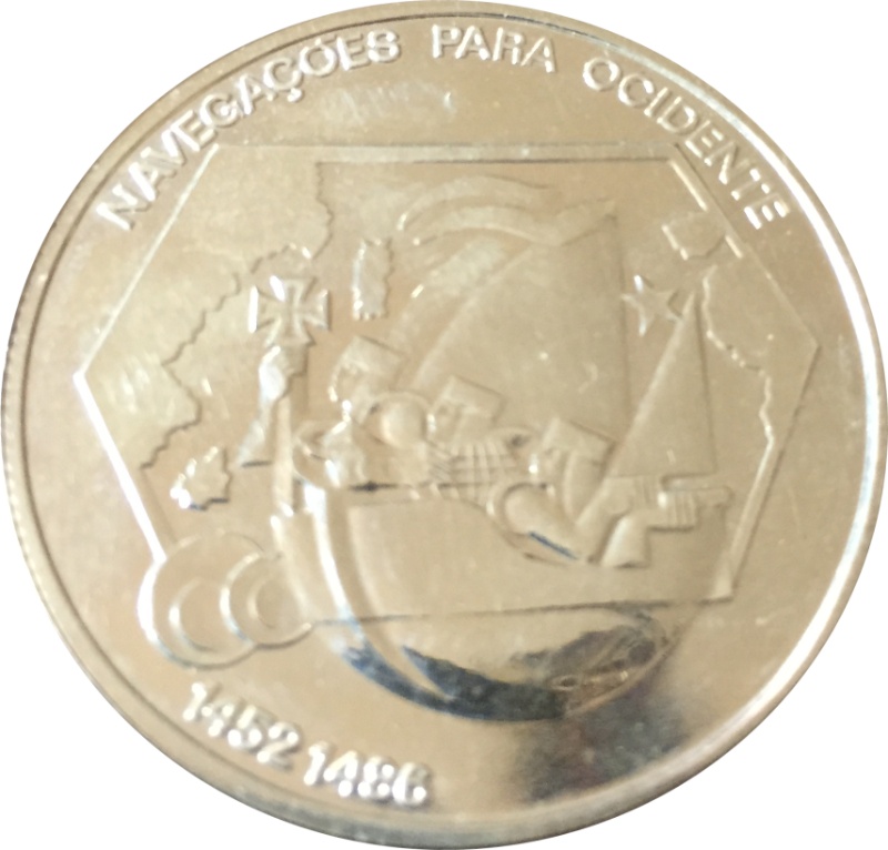 Reverso de 200 Escudos (Navegación hacia el Oeste; Plata)
