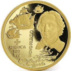 Reverso de 200 Escudos (Novo Mundo - América; Oro)