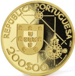 Anverso de 200 Escudos (Novo Mundo - América; Oro)