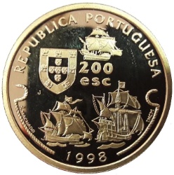 Anverso de 200 Escudos (Vasco da Gama, Oro)
