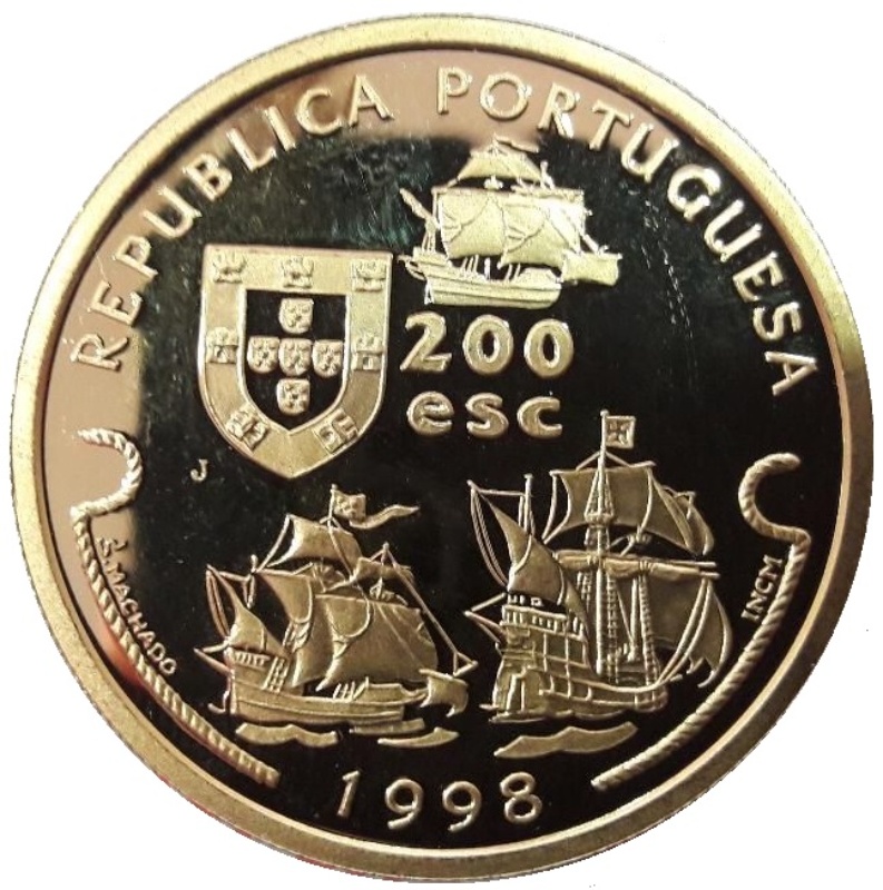 Anverso de 200 Escudos (Vasco da Gama, Oro)