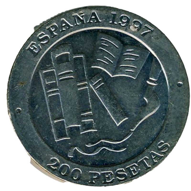 Anverso de 200 Pesetas (Jacinto Benavente)