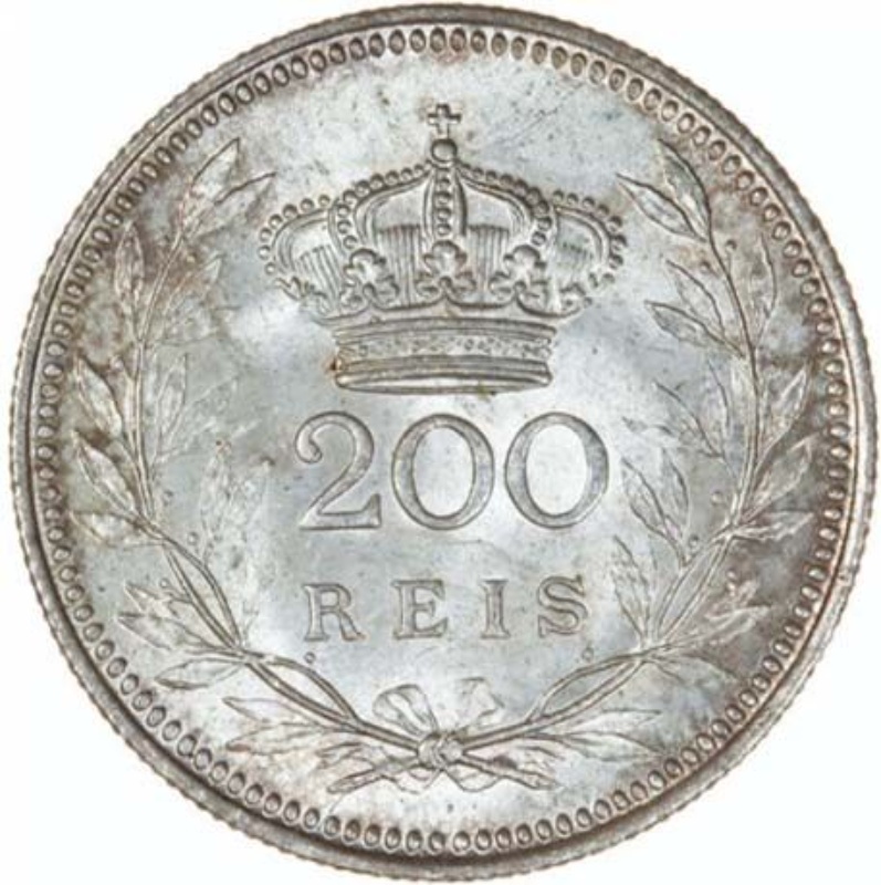 Reverso de 200 Reales (Réais) - Manuel II