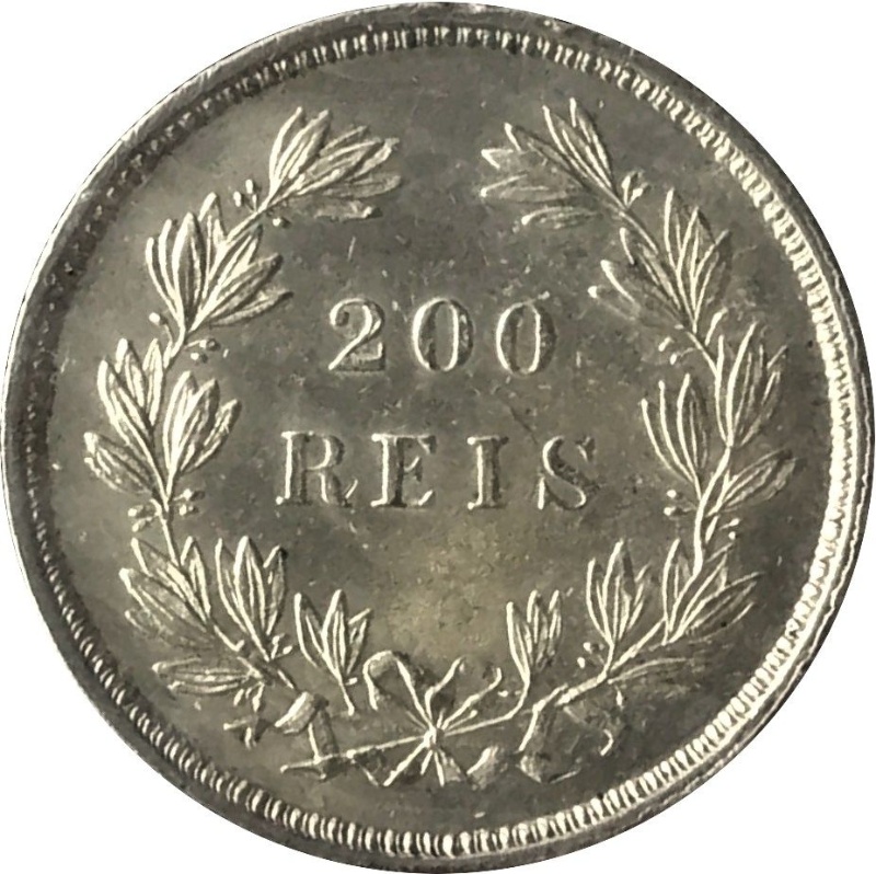 Moneda 200 reyes - Luiz I | 1862 - 1863 - Reverso Reverso de 200 reyes - Luiz I
