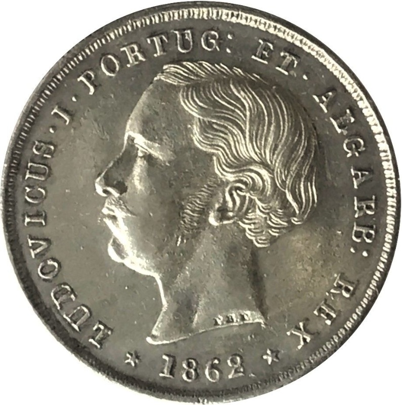 Moneda 200 reyes - Luiz I | 1862 - 1863 - Anverso Anverso de 200 reyes - Luiz I