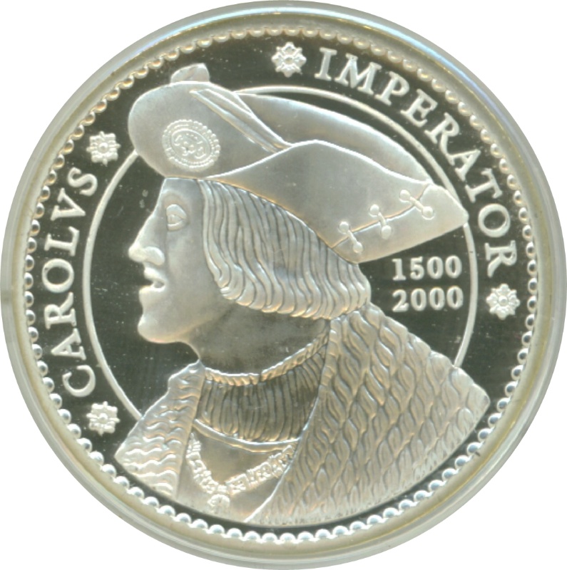 Reverso de 2000 Pesetas (Carlos V, Lübeck)
