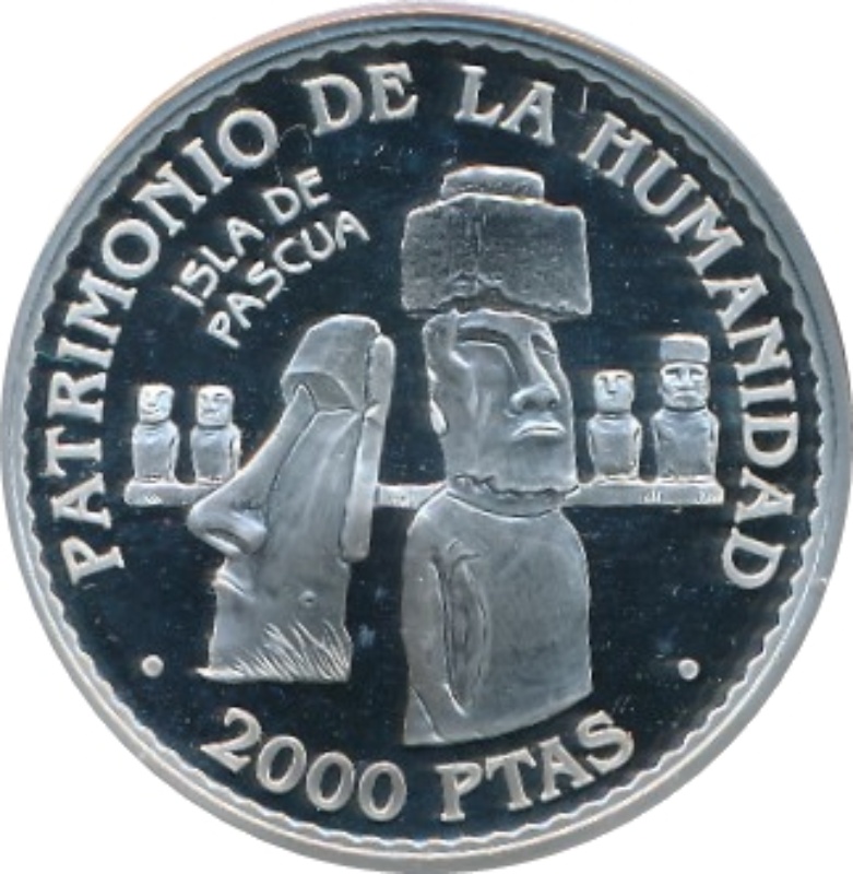 Moneda 2000 Pesetas (Isla de Pascua) | 1997 - Reverso Reverso de 2000 Pesetas (Isla de Pascua)
