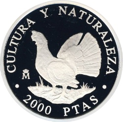 Reverso de 2000 Pesetas - Juan Carlos I (Urogallo)