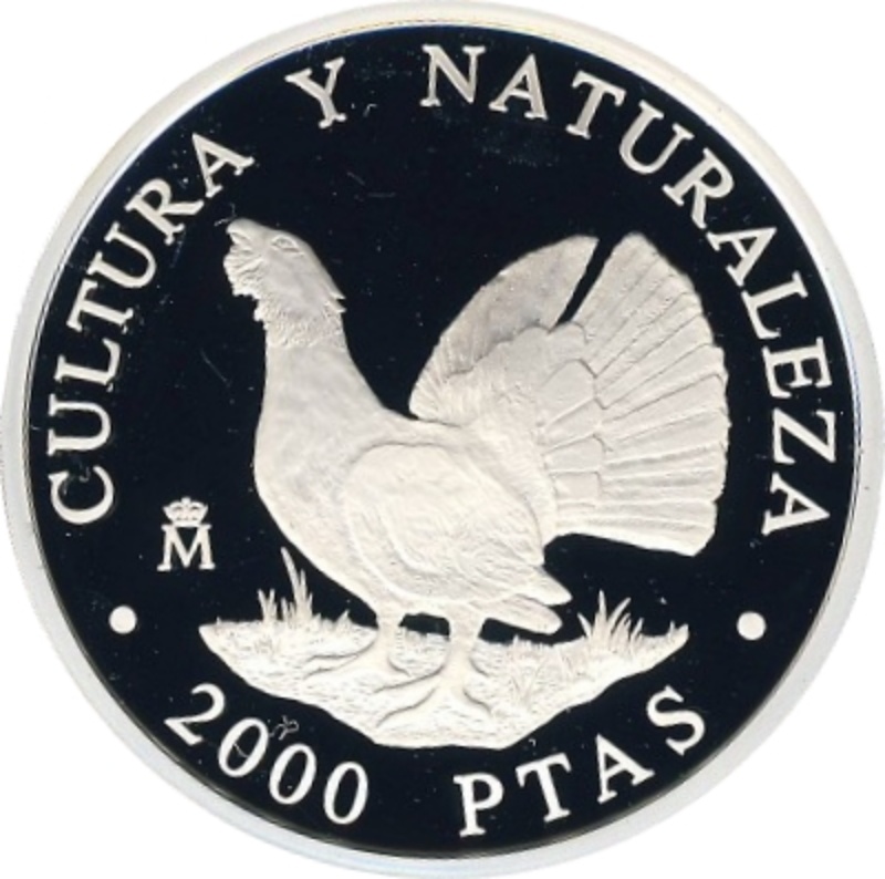 Moneda 2000 Pesetas - Juan Carlos I (Urogallo) | 1995 - Reverso Reverso de 2000 Pesetas - Juan Carlos I (Urogallo)