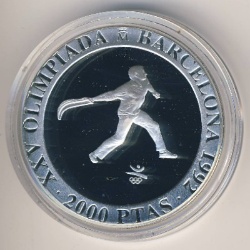 Anverso de 2000 Pesetas - Juan Carlos I (pelota vasca)
