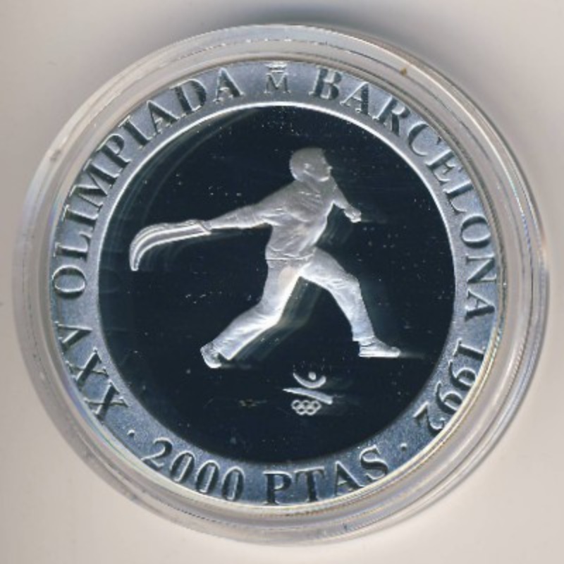 Anverso de 2000 Pesetas - Juan Carlos I (pelota vasca)
