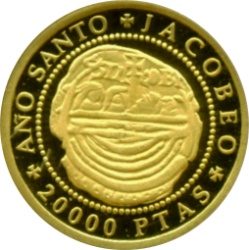 Reverso de 20.000 Pesetas - Juan Carlos I (Año Santo Jacobeo)