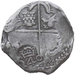 Anverso de 240 Reales (Réais) - João IV (Contramarca "Coronado 240" sobre 4 Reales España-América)