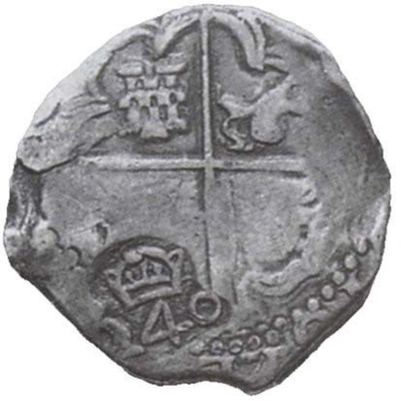 Anverso de 240 Reales (Réais) - João IV (Contramarca "Coronado 240" sobre 4 Reales España-América)