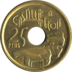 Reverso de 25 Pesetas (Castilla y León)