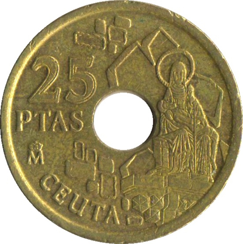 Reverso de 25 Pesetas (Ceuta)