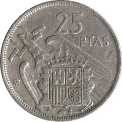 Reverso de 25 Pesetas - Francisco Franco