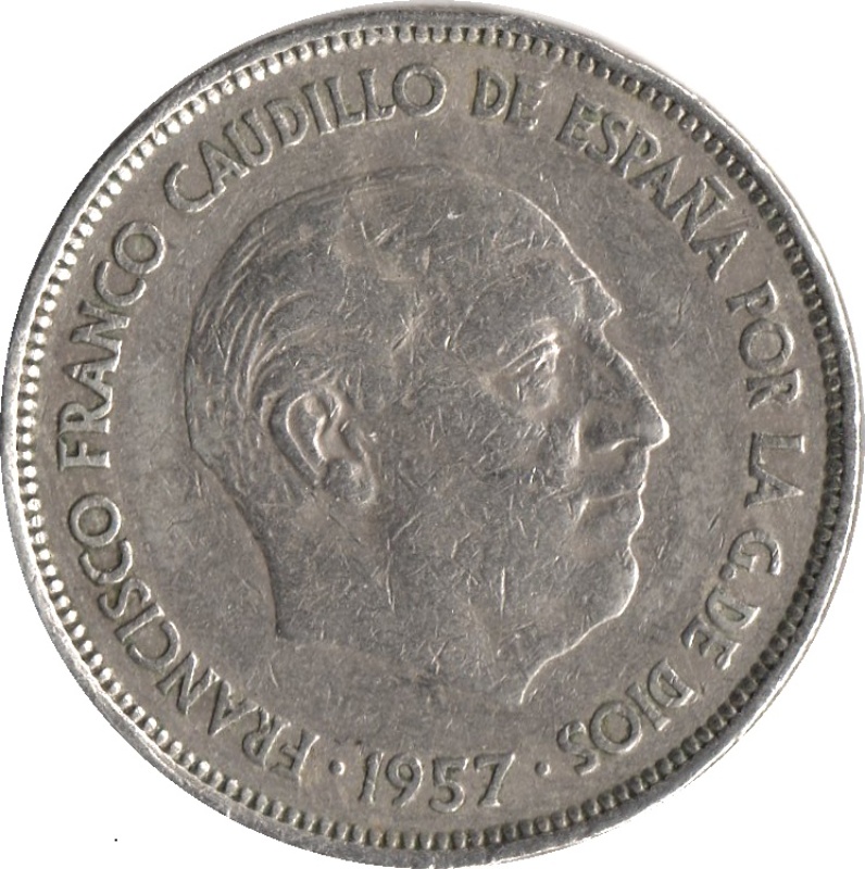 Anverso de 25 Pesetas - Francisco Franco