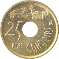 Reverso de 25 Pesetas (Islas Canarias)