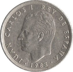Anverso de 25 Pesetas - Juan Carlos I (con marca de ceca)