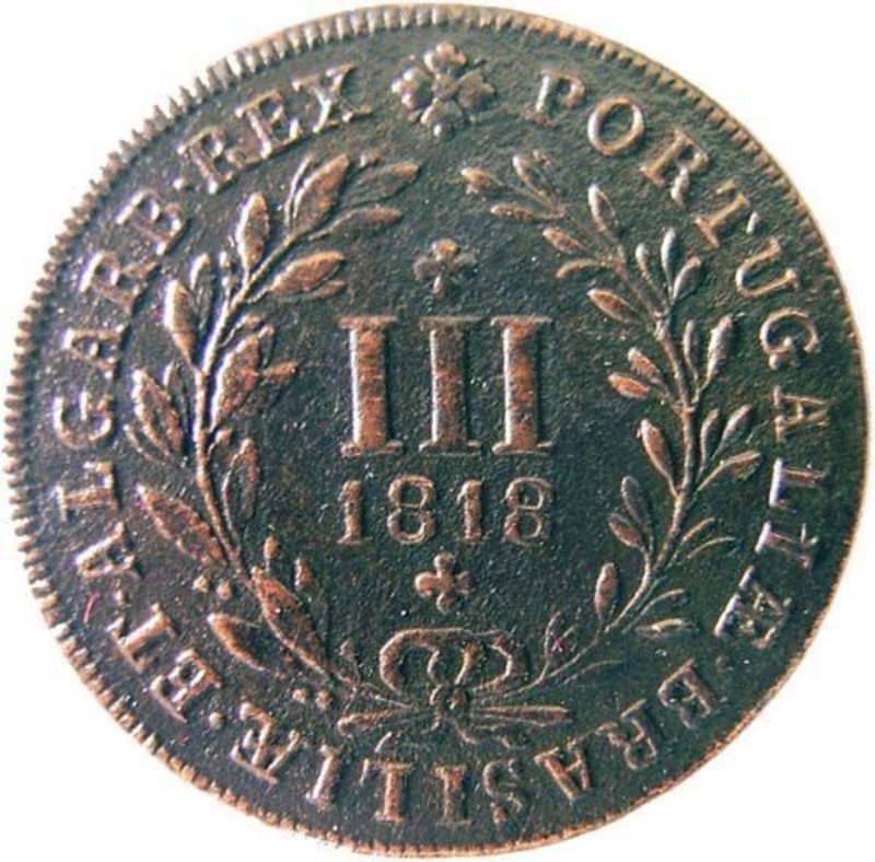 Moneda 3 Reales (Réais) - Juan VI | 1818 - Reverso Reverso de 3 Reales (Réais) - Juan VI